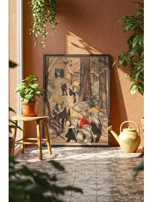 Lia Gallery Pamuk Prenses ve Yedi Cüceler Çerçeveli Poster