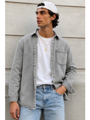 Tarz Cool Erkek Regular Denim Gömlek – Yıkamalı Kot Uzun Kollu Cepli Jean Gömlek