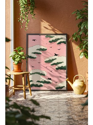 Lia Gallery Japon Esintili Dekoratif Çerçeveli Poster
