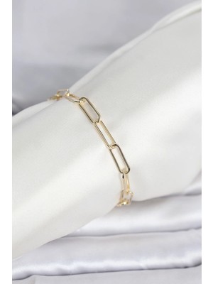 Aletools  cm 14K Gold Renk Kalın Ataç Zincir Model Kadın Bileklik
