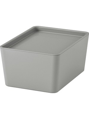 IKEA Kuggıs Kapaklı Kutu, Açık Gri