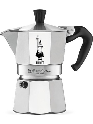 Bialetti - Express: 3 Cups Ocak Üstü Espresso Pişirici - 130ML - Gümüş Renk - Alüminyum Gövde - Pate