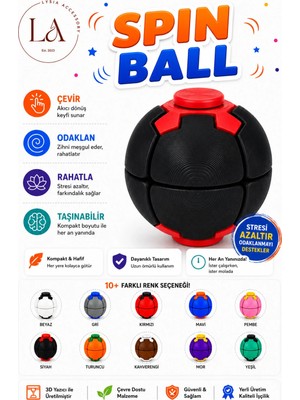 Spin Ball Stres Topu Fidget Oyuncak | Dönen Basmalı Dikkat ve Odak Geliştirici El Oyuncağı