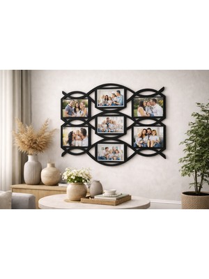 Empressco Modern Şık Resim Çerçevesi 7li Oval Resim Ici 10*15 Tamamı 68 Cmdir NO2167