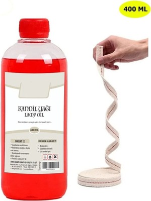 Empressco Kırmızı Kandil Yağı Iç Mekan 400 ml + 50CM Fitil