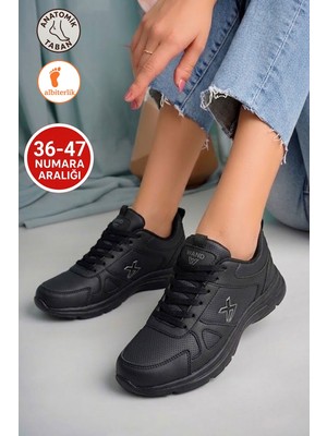 Albishoes Unisex Kadın Erkek Mevsimlik Kışlık Cilt Anatomik Ultra Rahat Taban Sneaker Spor Ayakkabı