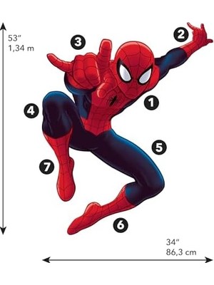 RMK4831GM Ultimate Spider-Man Peel And Stick Duvar Çıkartmaları, Kırmızı, Mavi, Sarı
