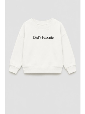 Monila Unisex Çocuk 3 Iplik Kumaş Slogan Baskılı Sweatshirt