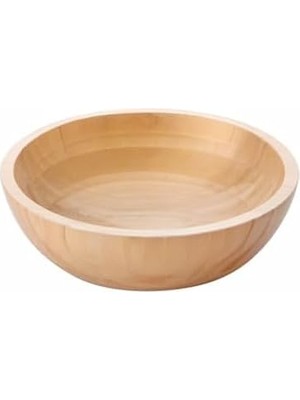 Doğal Bambu Salata Kasesi – 20CM & 25CM Çap Seçenekli El Yapımı Derin Ahşap Servis ve Karıştırma Kasesi | Meyve, Makarna, Çerez Sunumu | Çevre Dostu Mutfak ve Sofra Aksesuarı (Orta Boy)