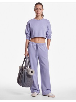 Koton Uzun Kollu Bisiklet Yaka Spor Crop Sweatshirt