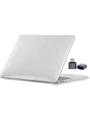 MacBook Air M1 Kılıfı 13.3 Inç A2337 A2179 A1932 Uyumlu Şeffaf Simli Kristal Parlak Sert Kapak Hard Case Koruyucu Kılıf Çizilme Önleyici Laptop Kılıfı Şeffaf