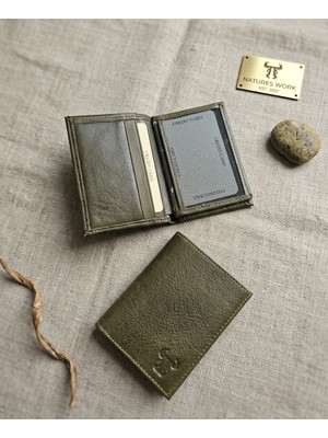 Passtell %100 Hakiki Deri Minimalist Dikey Küçük Model Kredi Kartlık ve Cüzdan