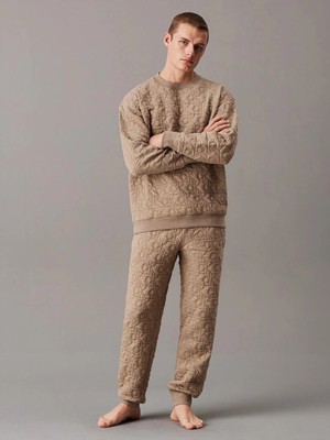 Calvin Klein Erkek Kahverengi Calvin Klein L/s Sweatshırt, Qqd Erkek Kahverengi Sweatshirt