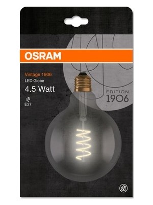 Aydogan's Osram Vintage 1906 LED Globe 4W Sarı Işık E-27 140LM Smoke