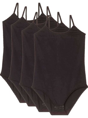 Royaleks 4 Adet Ip Askılı Kadın Çıtçıtlı Body Siyah - L