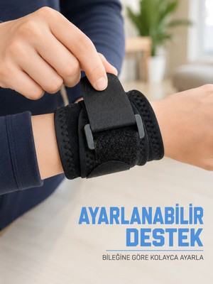 Tbl Dekor Bilek Destekliği Ayarlanabilir Çift Bantlı Cırtlı Sporcu Bilekliği