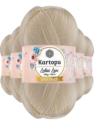 Royaleks Group 5 Adet Lotus Lux Bikini Büstiyer Bluz Simli Örgü Ipi K025 Krem