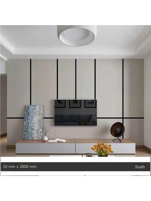 Empressco 10 mm x 2800 mm Siyah Sibu Aynalı Pleksi Şerit Mobilya Süsü