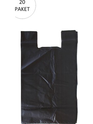 Royaleks Siyah Hışır Atlet Poşet Mini Boy 22X31 cm 20 Paket Takriben 10.000 Adet