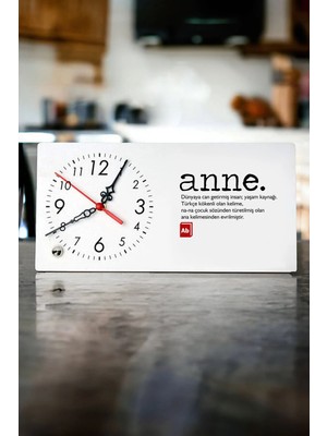 Empressco Anne Kelime Anlamı Ahşap Masa Saati