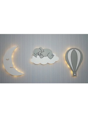 Empressco Çocuk Odası 1 Uyuyan Fil 1 Aydede 1 Balon Aydınlatma