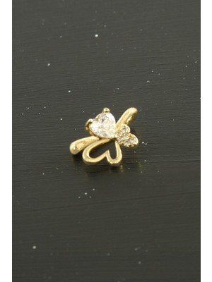 Zero Land Spt-Gld Kalp Tragus Zirkon Taşlı Piercing 1 Adet Sarı