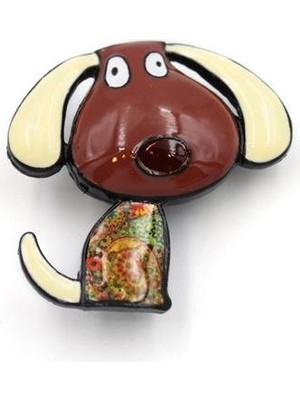 Royaleks Köpek Broş - Kahverengi - Kahverengi