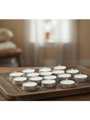 Empressco Adlad Kokulu Tealight Mum, Beyaz 30'lu,3.5 Saat, Iskandinav Ormanları