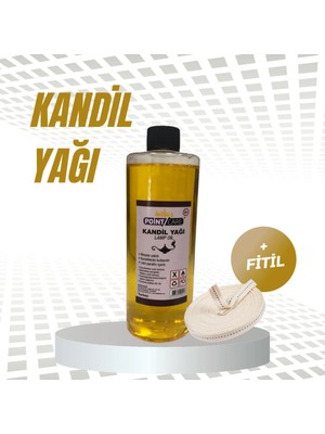 Empressco Point Care Sarı Kandil Yağı Kokusuz Dumansız Iç Mekan Gaz Lambası Yağı 400 ml + 1 Metre Fitil