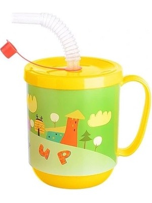 Funny Pipetli Çocuk Içecek Bardağı Desenli Bardak 350ML