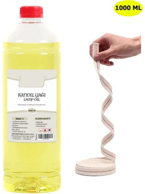 Empressco Kandillo Sarı Kandil Yağı, Iç Mekan 1 Litre + 50 cm Fitil