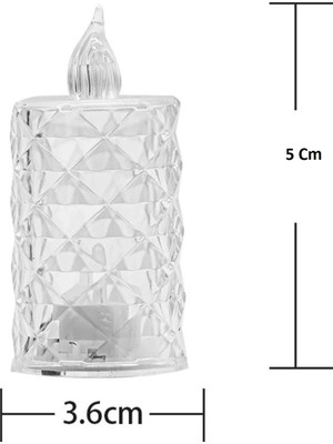 LED Mum Şeffaf Kristal LED Mum Pilli Alevsiz Çay Mumu Düğün Doğum Günü Ortam Işığı Mini