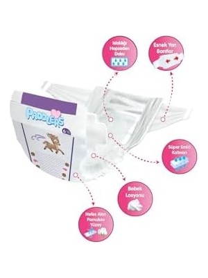 Bebek Bezi 6 Numara X-Large (15+ Kg) 6 Adet – Deneme Paketi, Yüksek Emicilik