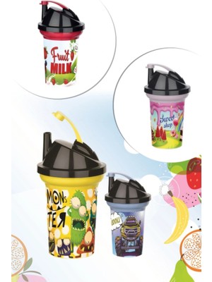 Tedy Pipetli Çocuk Içecek Bardağı Desenli Bardak 300ML