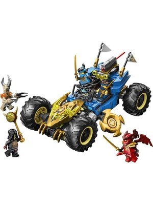 Jay'in Dönüşen Arabası 71856-8 Yaş ve Üzeri Çocuklar Için Jay, Nya, Kai, Kötü Toprak Canavarı ve Sadık Lider Minifigürleri Içeren Yaratıcı Oyuncak Yapım Seti, Hediye Fikri (387 Parça)