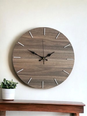 Empressco Ahşap Minimalist Sade Dekoratif Duvar Saati Bohem Soyut Duvar Saati