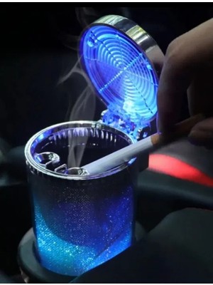 Ttt Araç Içi Oto Kokusuz Küllük Rgb Işıklı Kapaklı