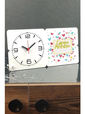 Empressco Canım Annem Kalpli Ahşap Masa Saati