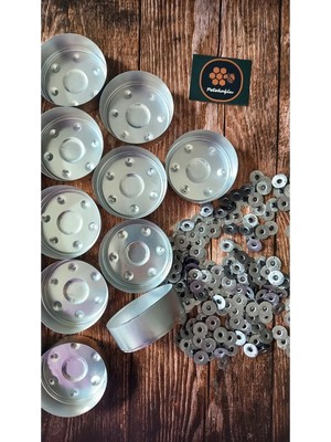Empressco (30' Ar Adet) Boş Alüminyum Tealight Kabı Maxi Boy 5.7x 2.2 cm ve Fitil Tutacağı