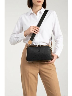Just Polo Kadın Siyah-Taba Ayarlanabilir Askılı Omuz ÇANTASI-BD4023