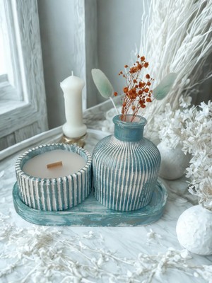Empressco Crafts Tasarım 3 Lü Dekoratif Mum Seti