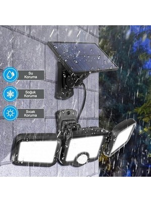 Güneş Enerjili Hareket Sensörlü, 3 Taraflı 171 Cob LED AYDINLATMA/GT-SL15