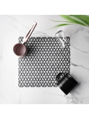 Kare Şekilli Kurutma Matı Bulaşık Altlığı Tezgah Lavabo Durulama Matı (29×29 Cm) (Beyaz)