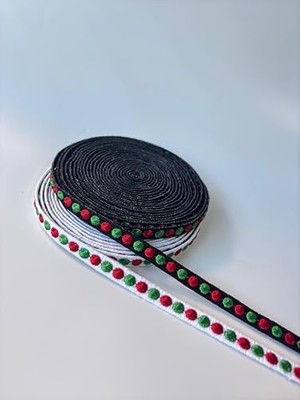 Noktalı Bant Aksesuarı - Şık Dekor Için Işlemeli Tasarım (Siyah)