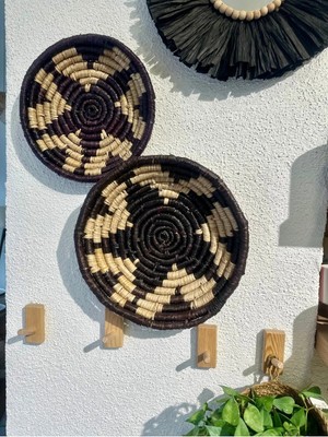 Empressco 2 Li Siyah Bej Rattan Duvar Dekoru