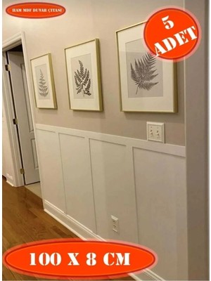Empressco Iskandinav Duvar Çıtası 1 Paket (5 Adet) 100×8 cm Dekoratif Boyanabilir Duvar Çıtası