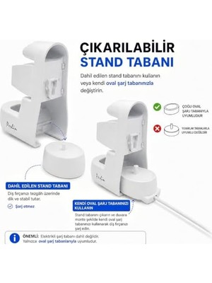 Perlin Diş Fırçası Tutucu, Elektrikli Diş Fırçası Tutucu, Şarj Istasyonu Için, Duvar Diş Fırçası Tutucu, Kendinden Yapışkanlı, Delmeden Diş Fırçası Tutucu, Beyaz, Fırça Başlığı, Tutucu, Banyo