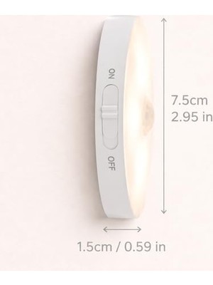 Amber LED Hareket Sensörlü Ledli Gece Lambası Şarj Edilebilir, Taşınabilir 4000K Günışığı (2 Adet)