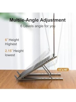 ST-805 10-15.6'' Alüminyum Katlanabilir Laptop Dizüstü Bilgisayar Macbook Standı