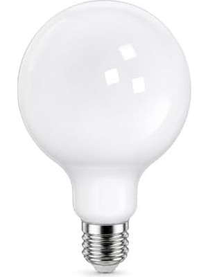 G125 Büyük Boy LED Ampul 12W (104W Eşdeğer) E27 Duy Dimmer Uyumlu 1600 Lümen 2700K Sarı Işık Dekoratif Soft Globe Ampul 178X125 mm